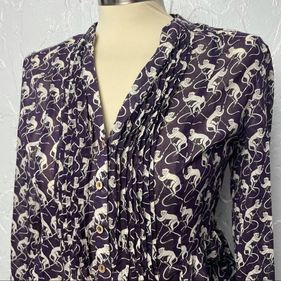 Anthropologie Monkey Animal Printed Top - Picture 5 of 10